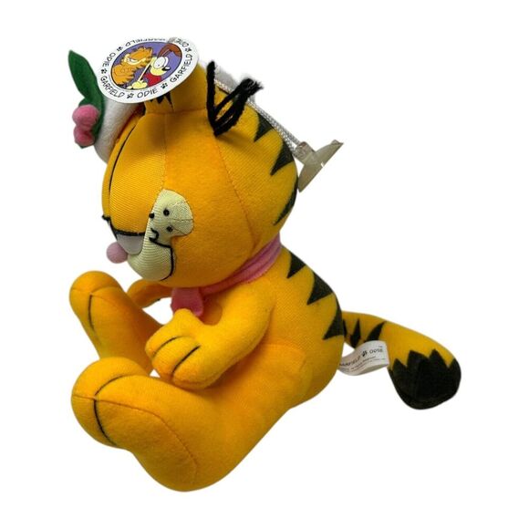 Garfield Pink Christmas Holiday Plush Toy With Santa Hat & Scarf Window Cling - Picture 10 of 16